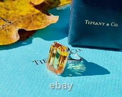 Tiffany & Co. Imperial Topaz & Diamond Ring, Platinum, Very RARE