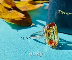 Tiffany & Co. Imperial Topaz & Diamond Ring, Platinum, Very RARE