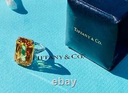 Tiffany & Co. Imperial Topaz & Diamond Ring, Platinum, Very RARE