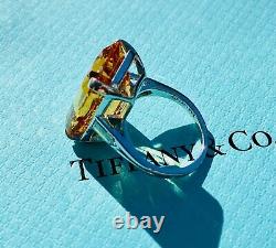 Tiffany & Co. Imperial Topaz & Diamond Ring, Platinum, Very RARE