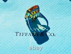 Tiffany & Co. Imperial Topaz & Diamond Ring, Platinum, Very RARE