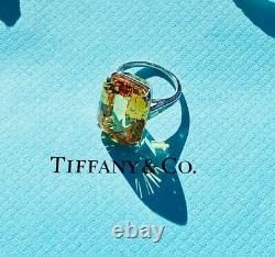 Tiffany & Co. Imperial Topaz & Diamond Ring, Platinum, Very RARE