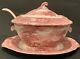 Tureen, Lid, Ladle and Plate Jenny Lind Pink by ROYAL STAFFORD Very Rare