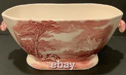 Tureen, Lid, Ladle and Plate Jenny Lind Pink by ROYAL STAFFORD Very Rare