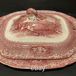 Tureen, Lid, Ladle and Plate Jenny Lind Pink by ROYAL STAFFORD Very Rare