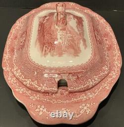 Tureen, Lid, Ladle and Plate Jenny Lind Pink by ROYAL STAFFORD Very Rare