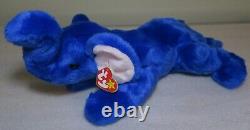 Ty Beanie Buddy Peanut The Elephant Royal Blue VERY RARE! 