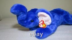 Ty Beanie Buddy Peanut The Elephant Royal Blue VERY RARE! 