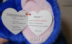 Ty Beanie Buddy Peanut The Elephant Royal Blue VERY RARE! 