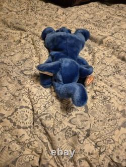 Ty Beanie Buddy Peanut The Elephant Royal Blue VERY RARE! MWMT