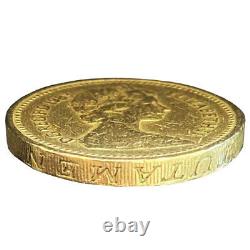 Uk One Pound Royal Arms Upside Down Very Rare Coin 1983