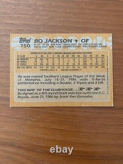 Ultra Rare Bo Jackson 1988 Topps 750 Double Error Card. VG