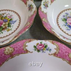 Used Royal Albert Lady Carlyle Salad Bowl 5 Pieces Set Pink Color Very Rare
