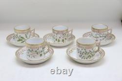 Used Royal Copenhagen Flora Danica Cup And Saucer Set Of 5 Very Rare Item