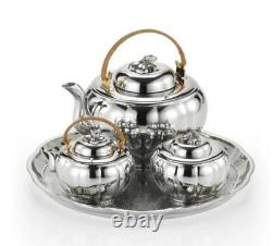 Used Royal Selangor Pewter Melon Tea Set Teapot H14cm 1500cc Size Very Rare