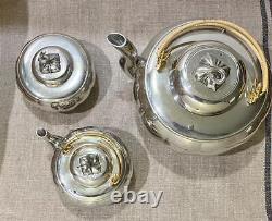 Used Royal Selangor Pewter Melon Tea Set Teapot H14cm 1500cc Size Very Rare