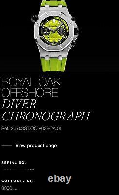 VERY RARE 1 of 50 Audemars Piguet Royal Oak Offshore Diver Chronograph in Green