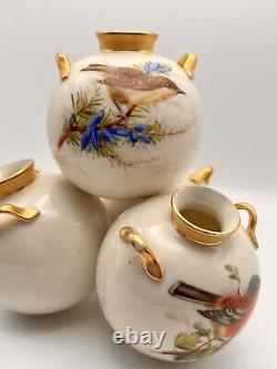 VERY RARE 1875 Quad-Triple Vase by Royal Worcester 6x6 Appraised 12/22 for 1100