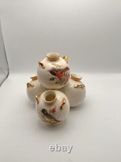 VERY RARE 1875 Quad-Triple Vase by Royal Worcester 6x6 Appraised 12/22 for 1100