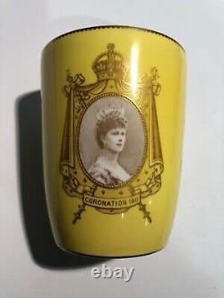 VERY RARE 1911 Doulton YELLOW Curved Sided King George V Coronation Beaker