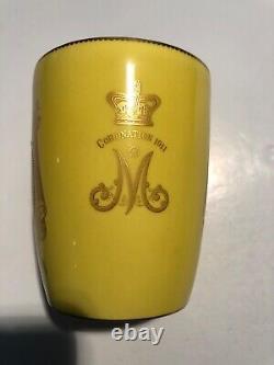 VERY RARE 1911 Doulton YELLOW Curved Sided King George V Coronation Beaker