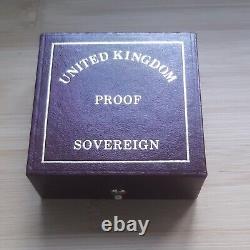 VERY RARE 1990 Royal Mint 22 carat GOLD PROOF Full Sovereign Original Case & COA