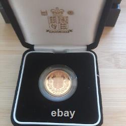 VERY RARE 2002 Royal Mint 22 carat GOLD PROOF Full Sovereign Original Case & COA