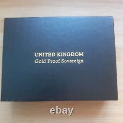 VERY RARE 2002 Royal Mint 22 carat GOLD PROOF Full Sovereign Original Case & COA