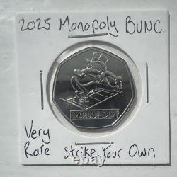 VERY RARE 2025 50p Coin SYO Mr Monopoly Strike Your Own Royal Mint Experience