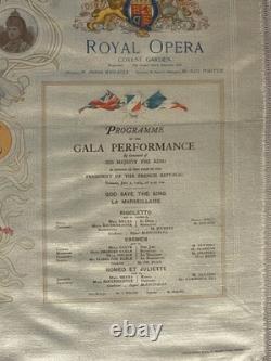 VERY RARE Antique Edwardian British Royal Opera House Silk Programmes 1903
