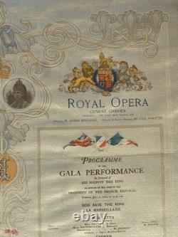 VERY RARE Antique Edwardian British Royal Opera House Silk Programmes 1903