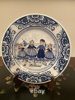 VERY RARE Antique Royal Delfts Blauw Hand Painted Plate Holland Delft Blue