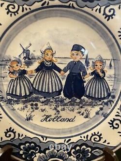 VERY RARE Antique Royal Delfts Blauw Hand Painted Plate Holland Delft Blue