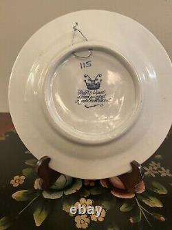 VERY RARE Antique Royal Delfts Blauw Hand Painted Plate Holland Delft Blue