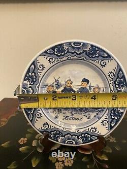 VERY RARE Antique Royal Delfts Blauw Hand Painted Plate Holland Delft Blue