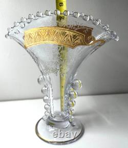 VERY RARE Art Deco Elegant Imperial Cornflower Candlewick Vase with Candlesticks