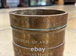 VERY RARE Cape Of Good Hope Bronze Imperial Quart Measure By Potters London 1875