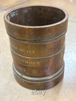 VERY RARE Cape Of Good Hope Bronze Imperial Quart Measure By Potters London 1875
