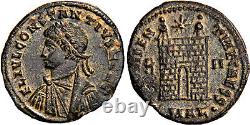 VERY RARE Constantius II Caesar BI Nummus Alexandria Campgate Roman Coin Ancient