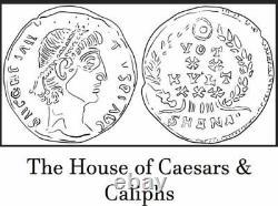 VERY RARE Constantius II Caesar Nummus Alexandria Campgate Castle Roman Coin COA