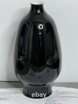 VERY RARE Delft SOLID BLACK Vase Authenticated by Royal Delft/Delfts Aardewerk