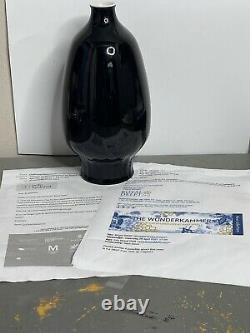 VERY RARE Delft SOLID BLACK Vase Authenticated by Royal Delft/Delfts Aardewerk