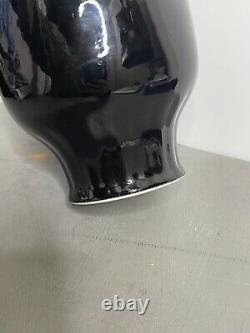 VERY RARE Delft SOLID BLACK Vase Authenticated by Royal Delft/Delfts Aardewerk