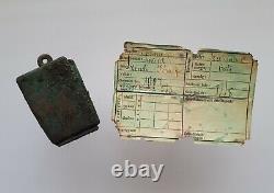 VERY RARE Dog Tag ID Royal Hungarian Honved Paper Brass card WWI WW1 original