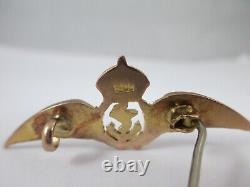 VERY RARE GEORGE VI, WW2 ERA ROYAL NAVY FLEET AIR ARM 9ct GOLD SWEETHEART BROOCH