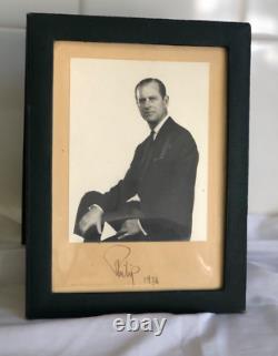 VERY RARE HRH Prince Philip Signed 1973 Presentation Photo English Royalty