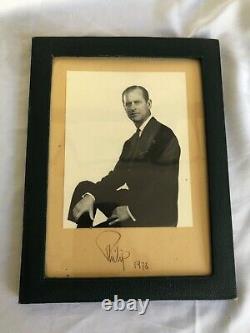 VERY RARE HRH Prince Philip Signed 1973 Presentation Photo English Royalty