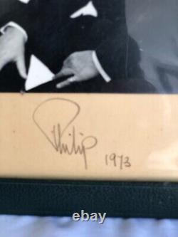 VERY RARE HRH Prince Philip Signed 1973 Presentation Photo English Royalty