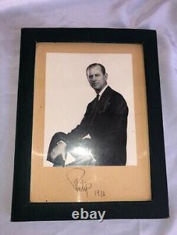 VERY RARE HRH Prince Philip Signed 1973 Presentation Photo English Royalty