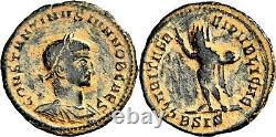 VERY RARE Issue Constantine as Caesar Sol Standing with Globe BSIS Reverse COA